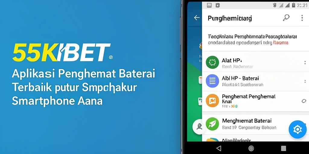 Tampilan antarmuka aplikasi Penghemat Baterai 55KBET yang intuitif.