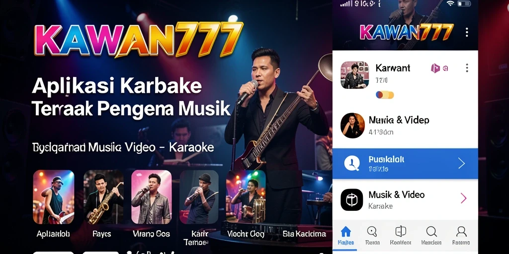 Antarmuka KAWAN777 dengan fungsi Karaoke yang mudah digunakan.