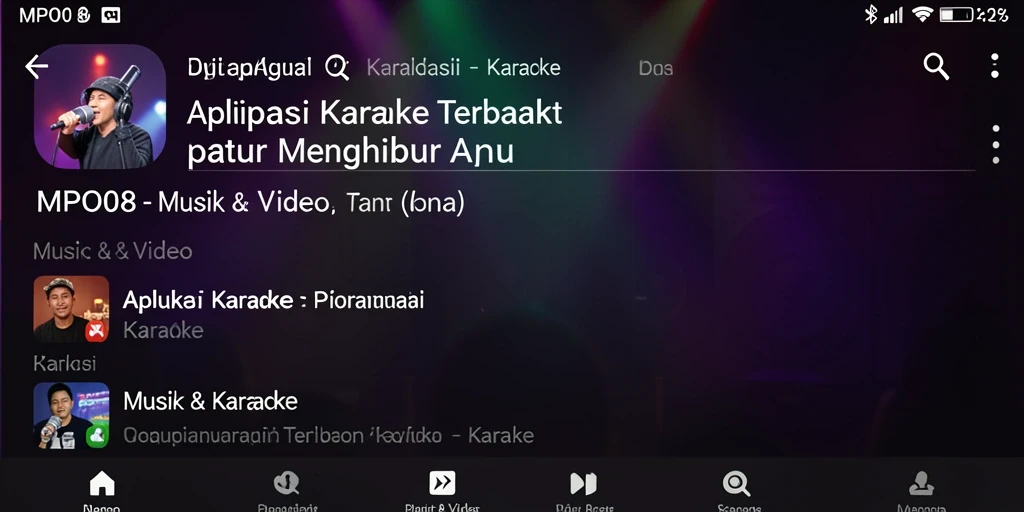 Tampilan antarmuka MPO08 saat pengguna bernyanyi Karaoke.