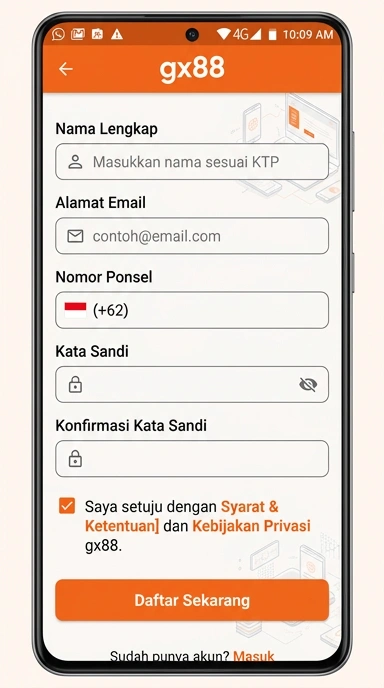 Panduan Registrasi Akun gx88 di Android